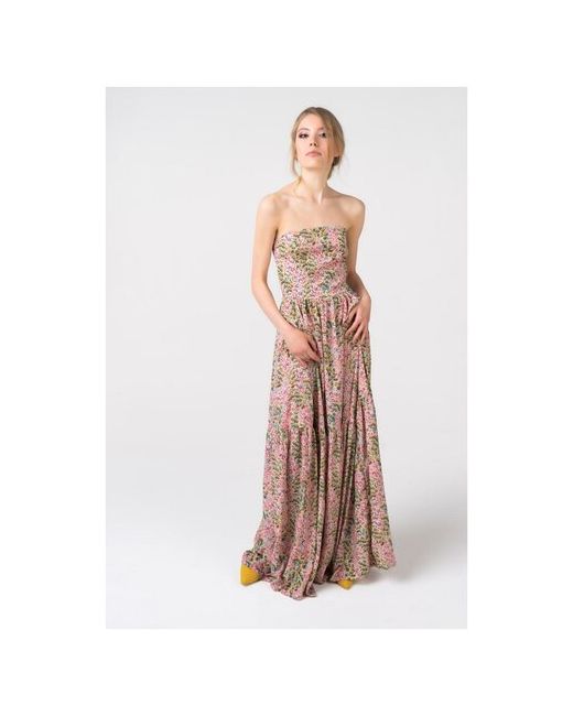 La vida rica Длинное платье с открытыми плечами и мелким цветочным рисунком 5980 42