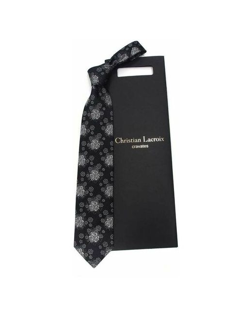 Christian Lacroix Черный дизайнерский галстук с узорами и цветами 820146