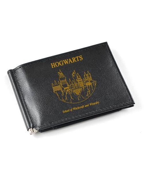 RUSSIAN HandMade Зажим для купюр Гарри Поттер Золотая тематика ZAGIM129 натуральная кожа черный