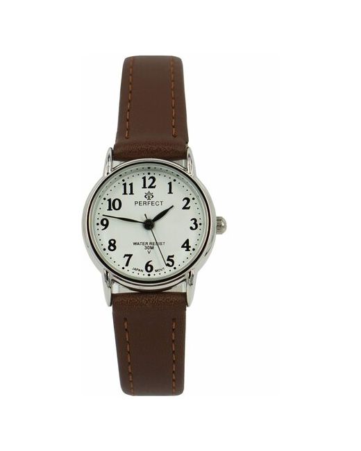 Perfect часы наручные кварцевые на батарейке металлический корпус кожаный ремень браслет с японским механизмом LX017-043-9