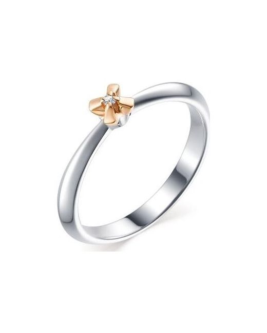 Алькор Женское кольцо из серебра с бриллиантом 01-1650/000Б-00