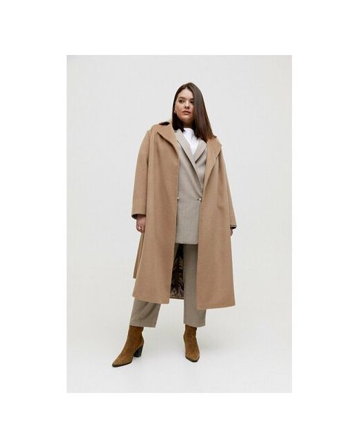 CHERRY SHOP магазин больших размеров Пальто-халат кэмел размер 60RU