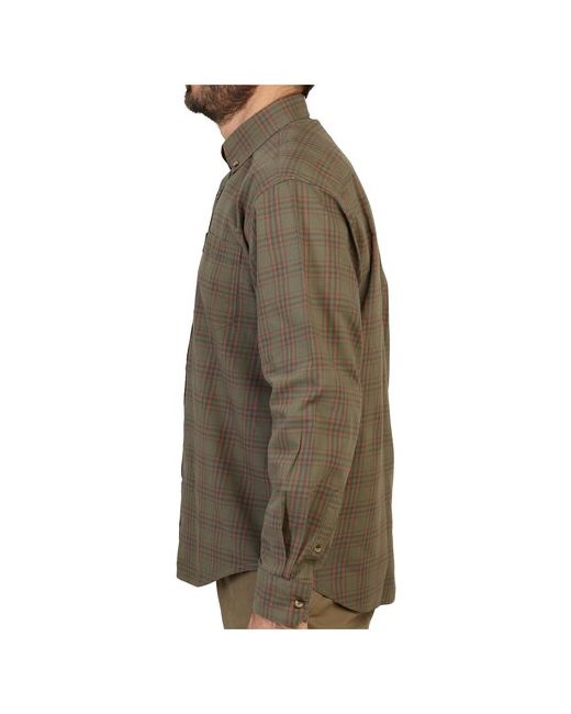Decathlon Рубашка муж. для охоты с длинными рукавами 100 коричневая размер M цвет Зеленый SOLOGNAC Х Декатлон