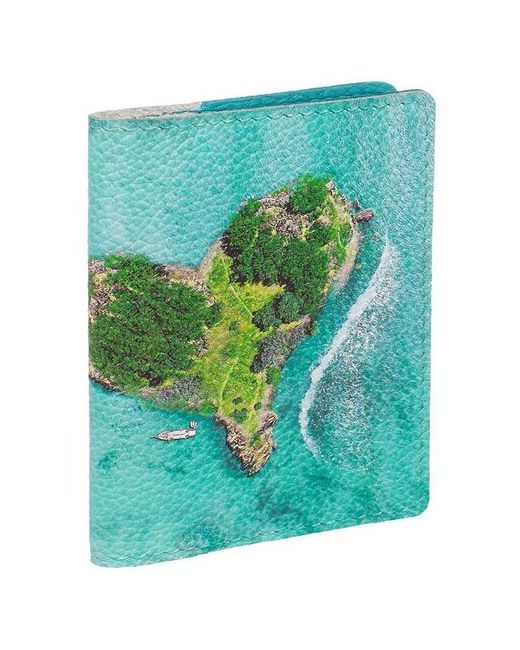 Eshemoda Обложка на паспорт с принтом Остров сердце натуральная кожа