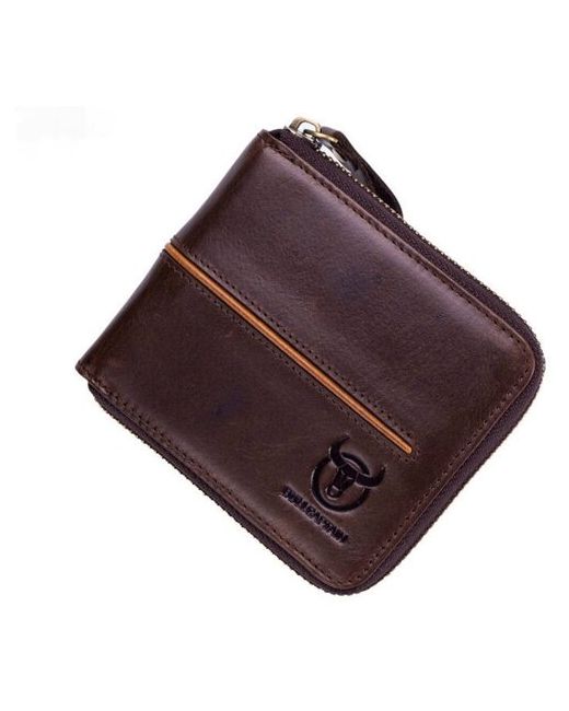MyPads Кожаный кошелек на молнии Premium M-042 из качественной импортной натуральной кожи быка красивый бизнес подарок любимому мужчине мужу отцу коллеге начальнику товарищу.