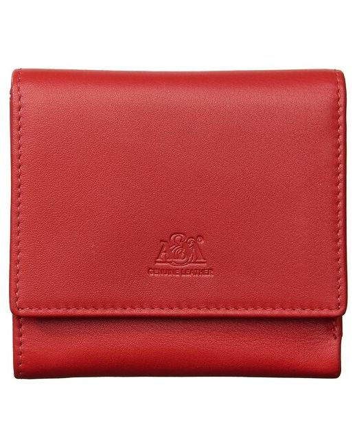 A&M Портмоне в фирменной подарочной коробке кошелек 100 натуральная кожа 3852Normal-red