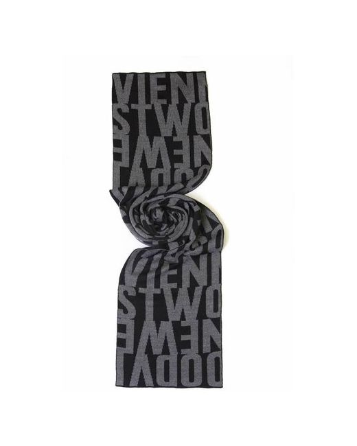 Vivienne Westwood Черный шарф с серыми надписями Вивьен Вествуд 14248