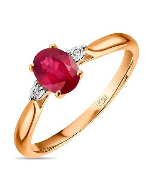 Лукас-Голд Кольца Золотое кольцо с бриллиантами рубином