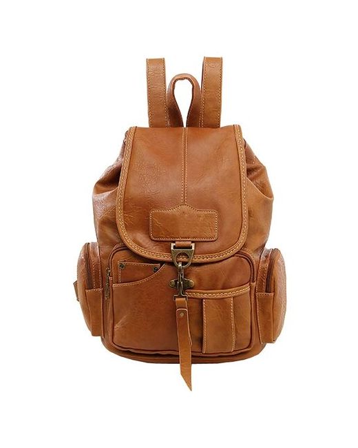 Carrken сумка винтажный модный рюкзак большой на шнурке высококачественная светло коричневая из искусственной кожи застежка