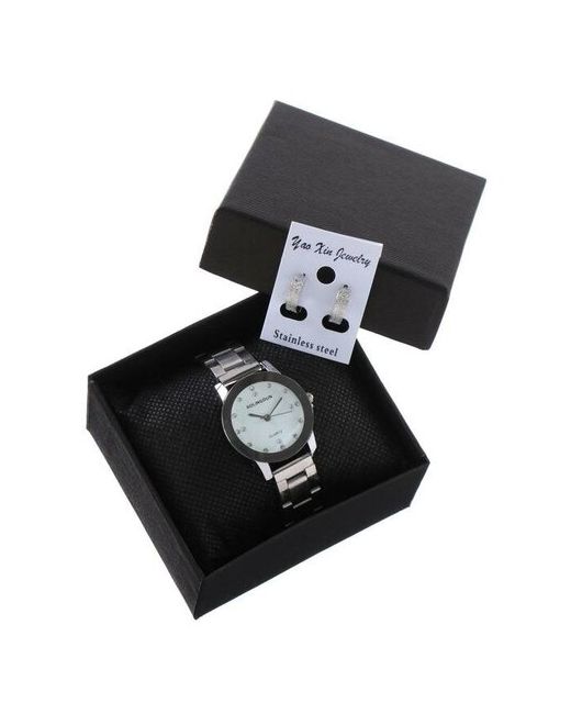нет бренда Подарочный набор 2 в 1 Bolingdun наручные часы d3.1 см серьги