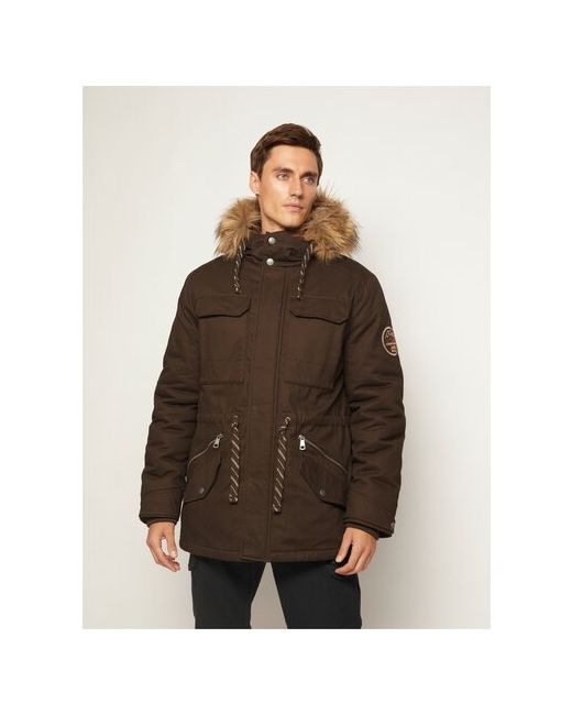 Zolla Тёплая куртка-парка цвет Темно-коричневый размер S