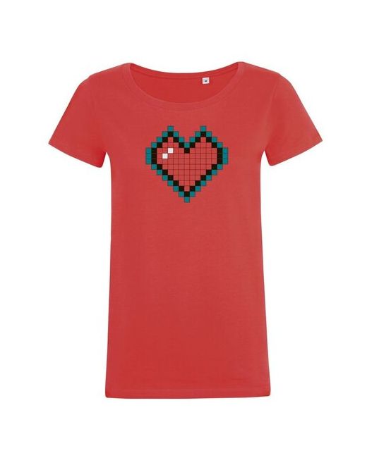 CoolColor Футболка Pixel Heart красная размер S