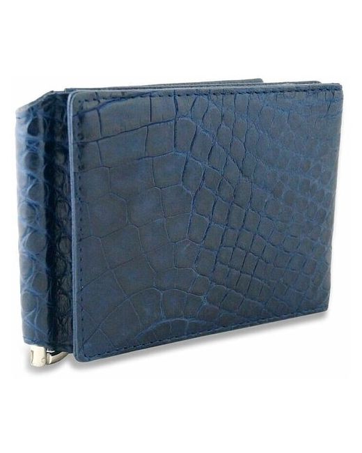 Exotic Leather Двухсторонний зажим для денег из кожи аллигатора Navy Blue