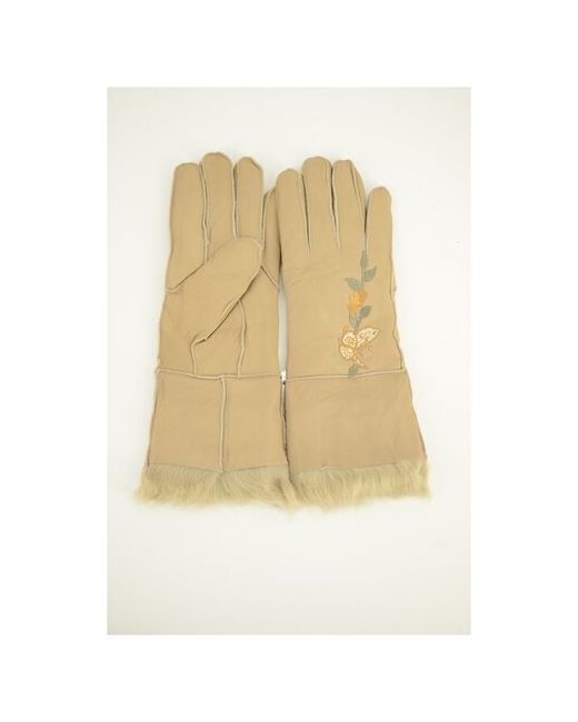 Happy Gloves Перчатки зимние натуральная кожа с натуральным мехом бабочки размер 75