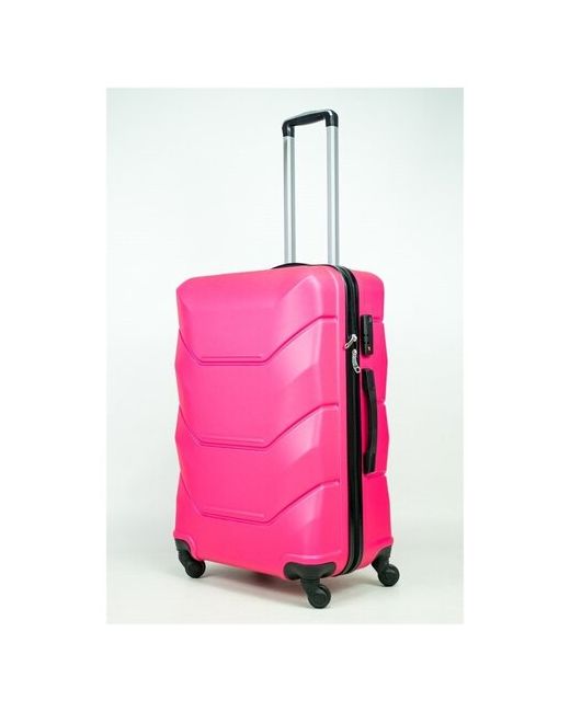 No Name Чемодан пластиковый на колесах чемодан из прочного пластика с кодовым замком розовый размер M