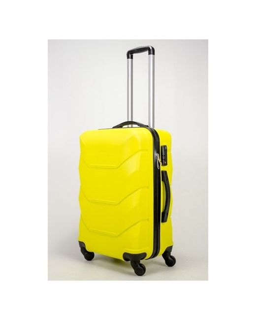 No Name Чемодан пластиковый на колесах S чемодан из прочного пластика желтый с кодовым замком жёлтый размер