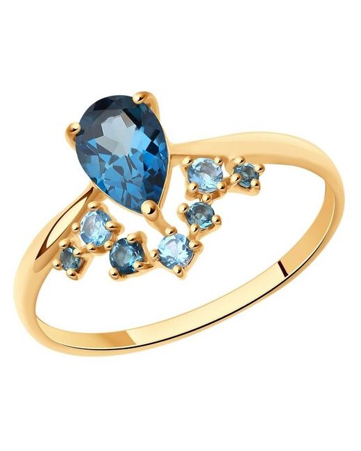Sokolov Кольцо из золота с голубыми и синими топазами 715028