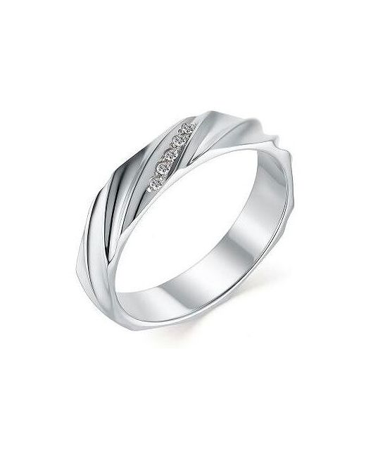 Алькор Обручальное кольцо из белого золота с бриллиантом 13431-200