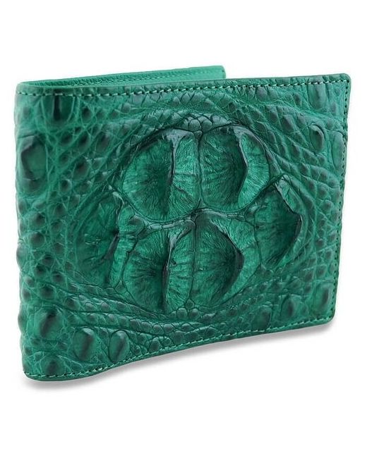 Exotic Leather Зеленый кошелек из натуральной кожи сиамского крокодила