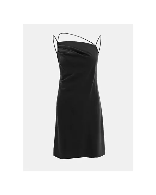 Lichi Платье мини с асимметричной сборкой на груди черный размер S