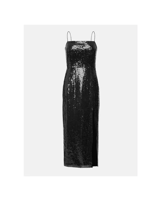 Lichi Прилегающее платье миди с пайетками черный размер M