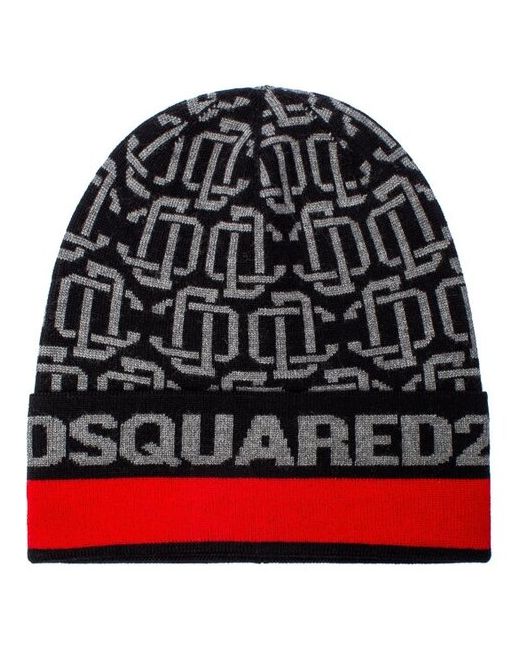 Dsquared2 шапка KNM0054 черныйсерыйкрасный UNI
