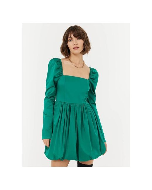 Toptop Studio Платье-баллон мини с длинным рукавом зеленый размер M-L