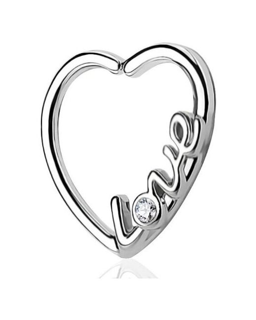 4Love4You Пирсинг в нос или ухо обманка кольцо сердце с надписью Love