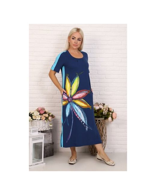 Натали Длинное платье с цветами 9891 размер 60