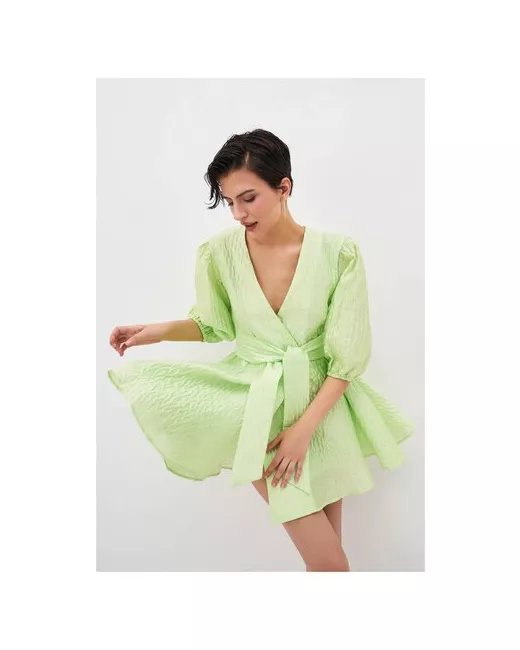 Toptop Studio Платье мини с объемными рукавами Зеленый S