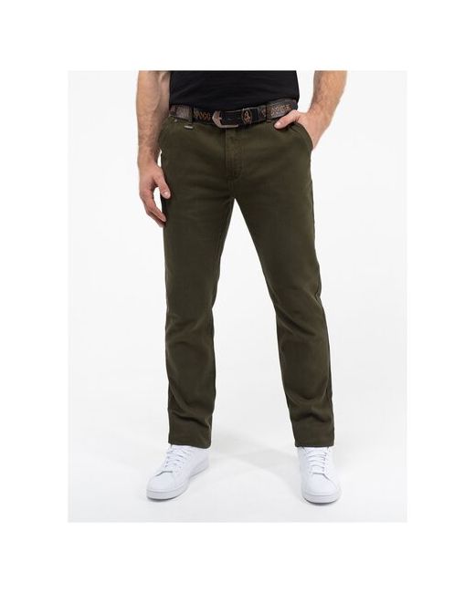 Великоросс Плотные брюки слаксы серо-зеленого цвета серо-зеленые из 100-ного премиального хлопка 56