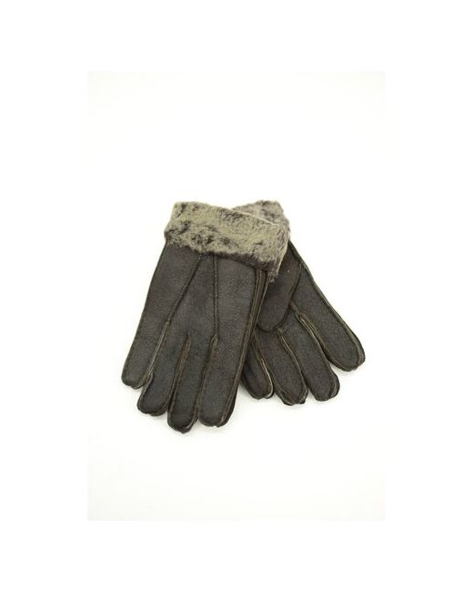 Happy Gloves Перчатки зимние кожаные цвет темно коричневый размер L