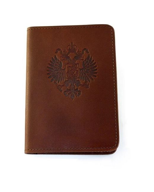 Solaris S8106 Обложка для паспорта портмоне Герб Российской Империи Коричневая