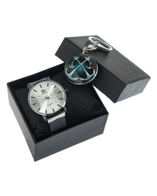 нет бренда Подарочный набор 2 в 1 Морской наручные часы d4 см брелок