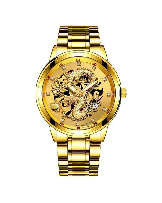 Fngeen Стильные кварцевые наручные часы с драконом