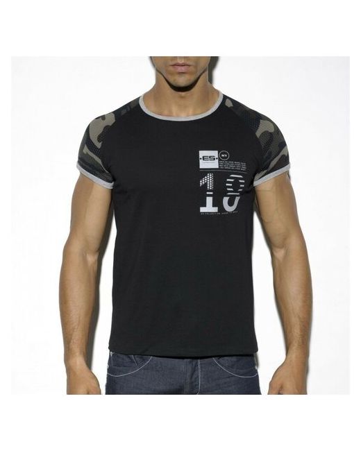 Es Collection Футболка Camo Rangla Sleeve T-Shirt Black Черный Размер S