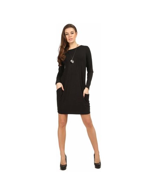 Mondigo Черное платье с карманами 6981 черный размер 44