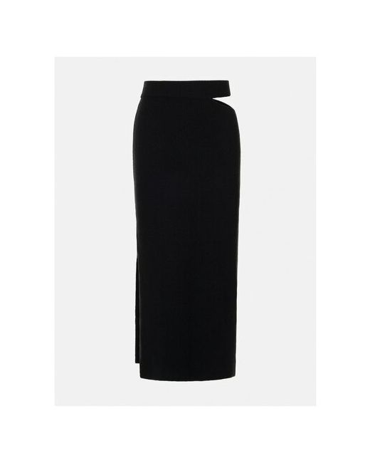 Lichi прилегающая трикотажная юбка миди с разрезами черный размер XS