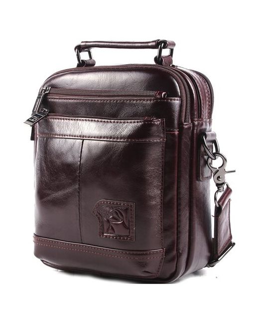 Fuzhiniao Сумка-планшет сумка кожаная сумки из натуральной кожи вертикальная 6606S коричневая