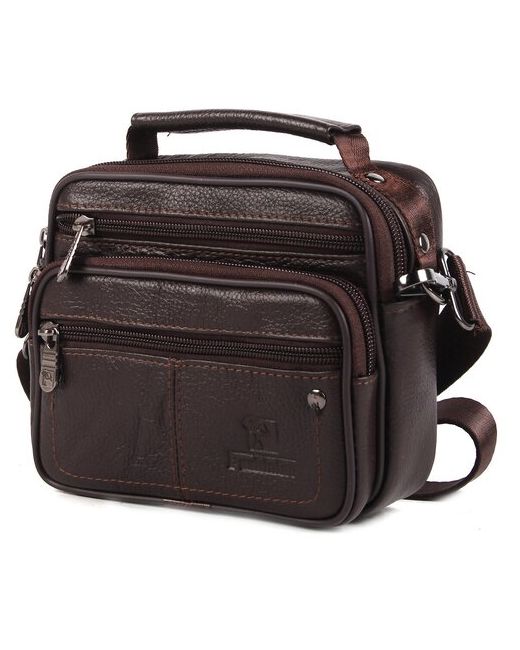 Fuzhiniao Сумка-планшет сумка кожаная сумки из натуральной кожи вертикальная D5111 коричневая
