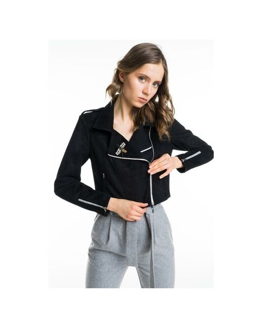 T-Skirt Куртка-косуха из эко-замши AW18-17-0484-FS Черный 46-48