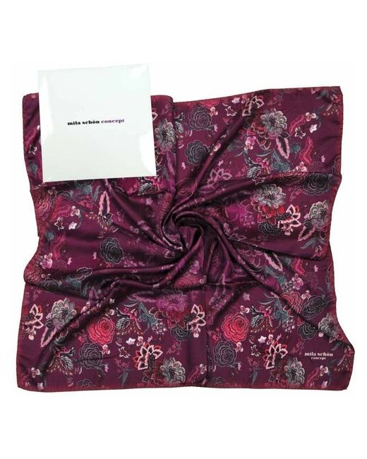 Mila Schon Платок в цвете бордо с цветами 833948