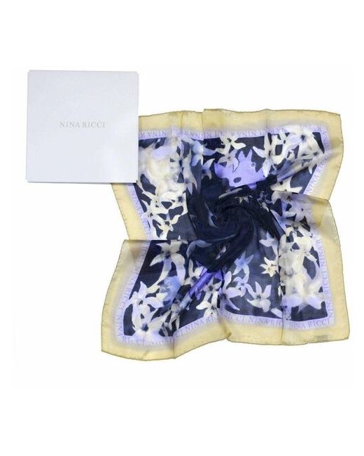 Nina Ricci Шейный платок с цветами на синем фоне 844348