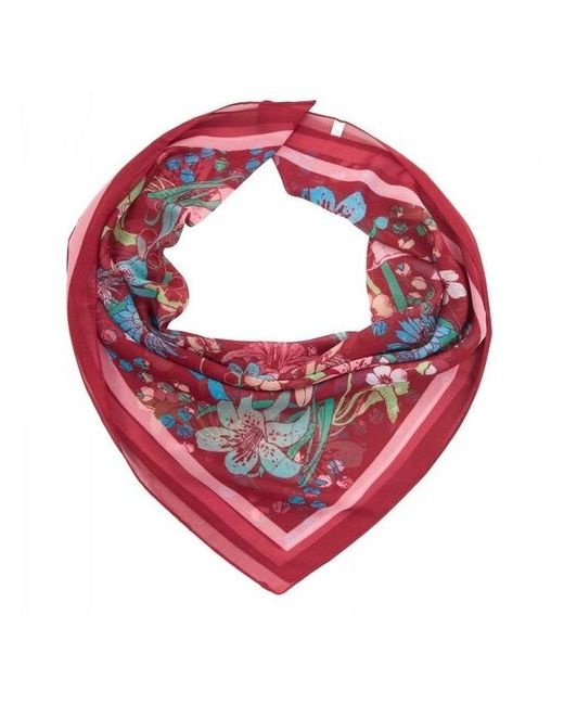NewStory Платок текстильный бордовый/цветы размер 68х68