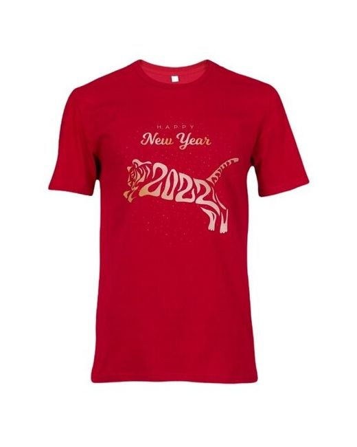 Bear’S Gear хлопковая футболка с дизайнерским принтом Новогодний тигр бордовый