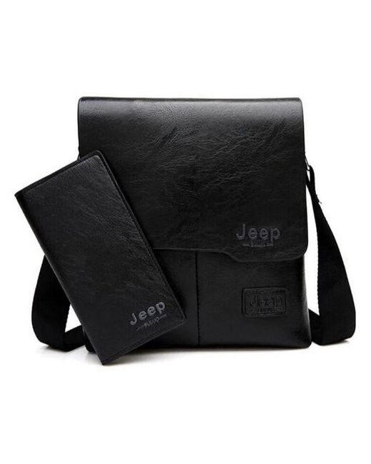 Baziator Сумка-планшет на плечо Jeep Buluo в подарок портмоне черная