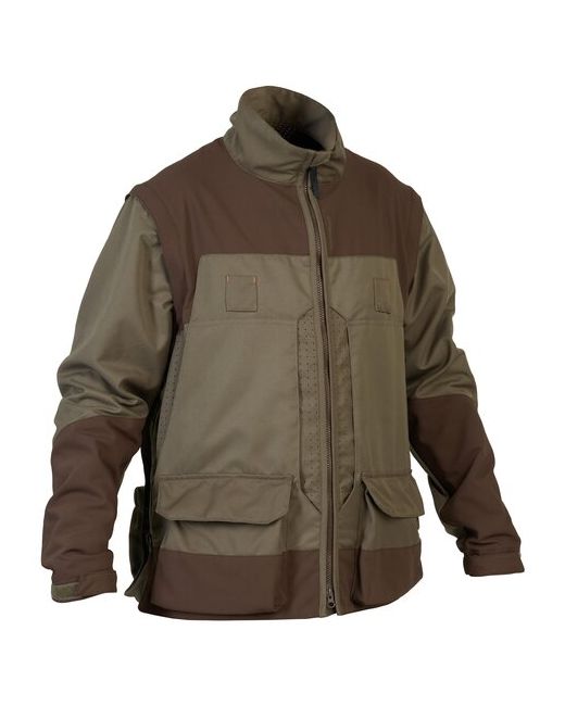 Decathlon Куртка муж. для охоты дышащая со съемными рукавами 900 SOLOGNAC Х Хаки/Кофейный M