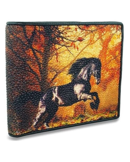 Exotic Leather Необычный кошелек из кожи ската с рисунком лошади