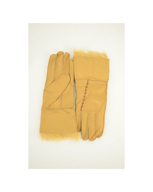 Happy Gloves Перчатки зимние натуральная кожа с натуральным мехом волны темные размер 75