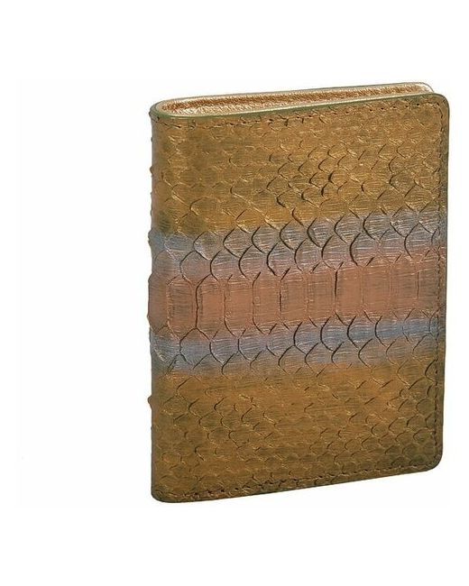 Exotic Leather Оригинальный кошелек из натуральной кожи питона с золотом
